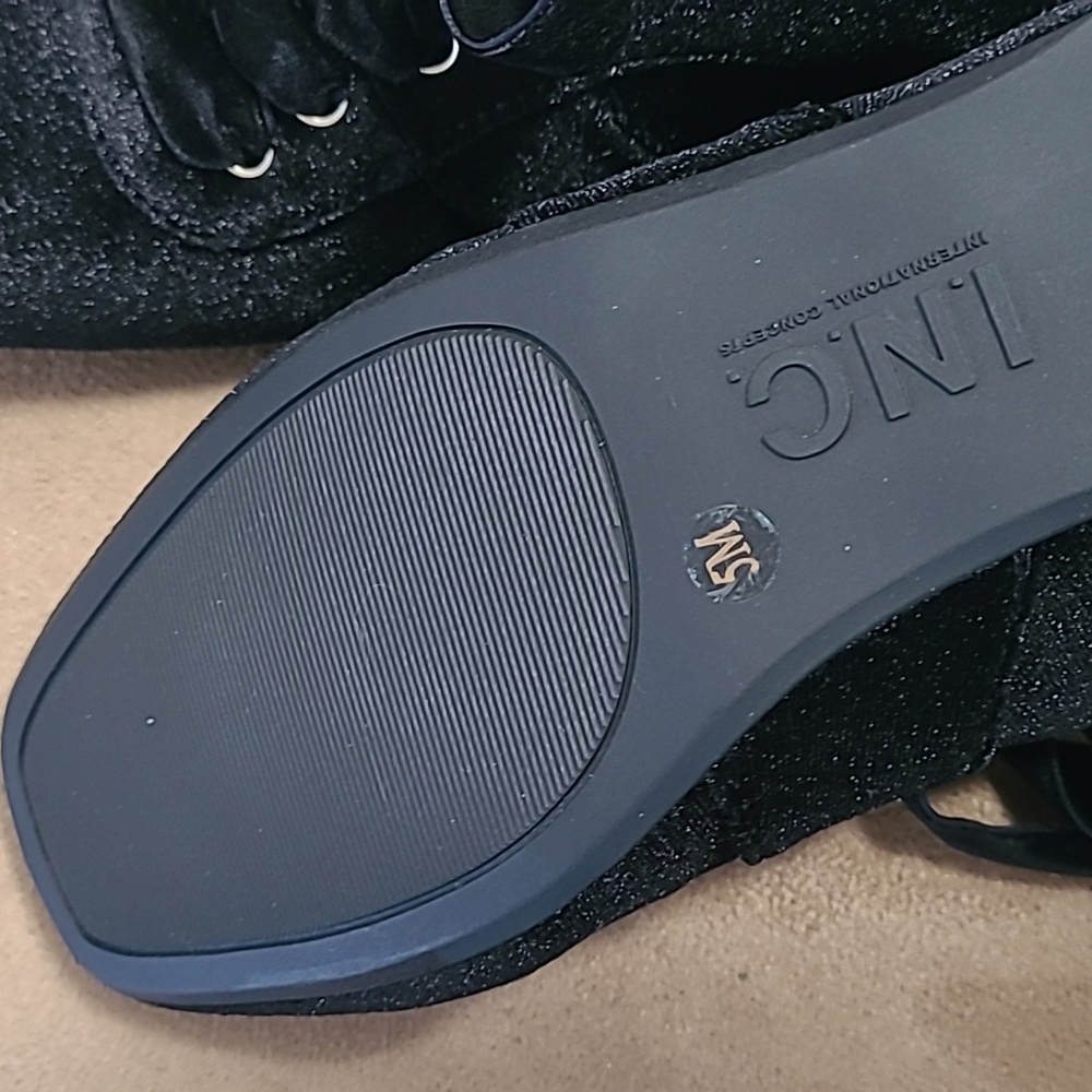 INC International Concepts Black Velvet Flats - Picture 7 of 9